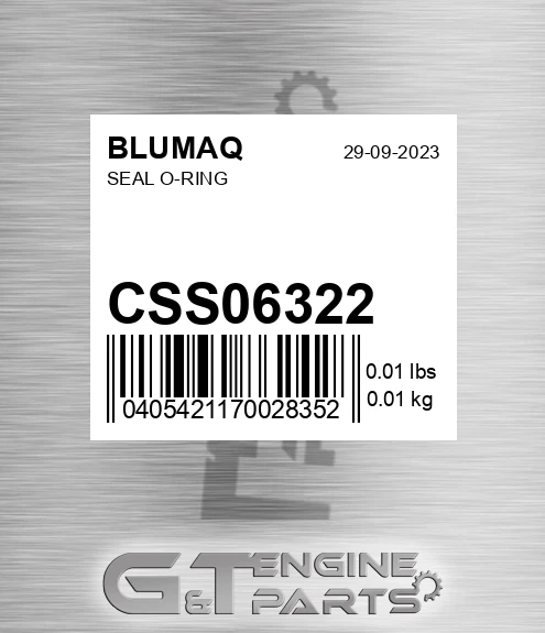 CSS06322 Seal O-ring
