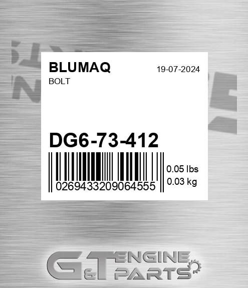 DG6-73-412 Bolt for BLUMAQ