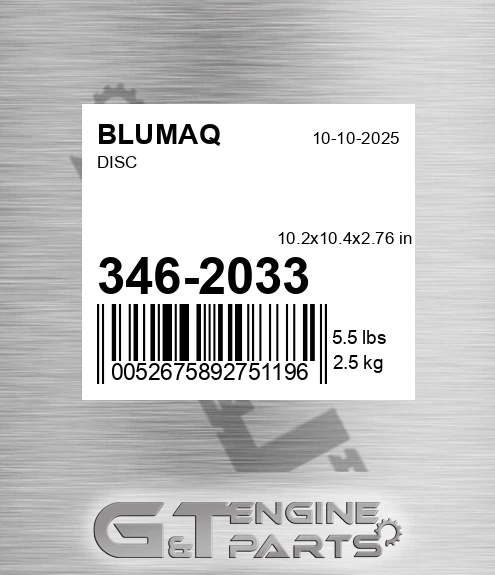 346-2033 Disc for BLUMAQ