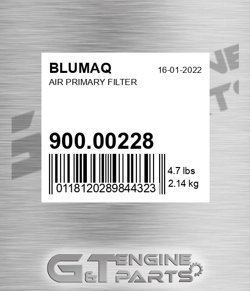 900.00228 Air Primary Filter for BLUMAQ