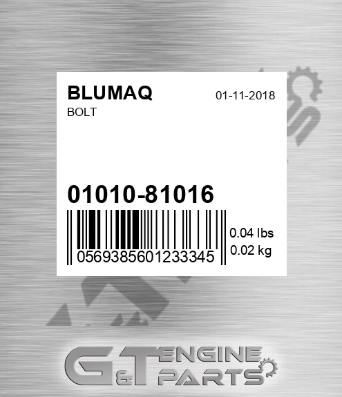 01010-81016 BLUMAQ Bolt