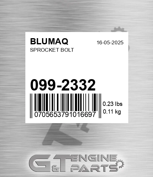 099-2332 Sprocket Bolt for BLUMAQ