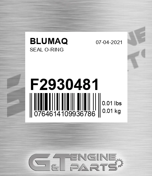 F2930481 Seal O-ring