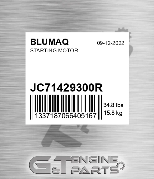JC71429300R Starting Motor for BLUMAQ