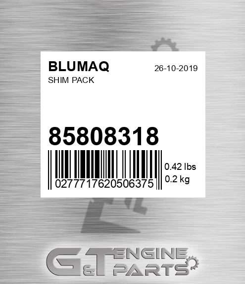 85808318 Shim Pack