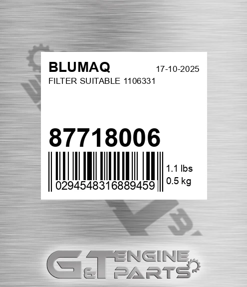 87718006 BLUMAQ Filter Suitable 1106331