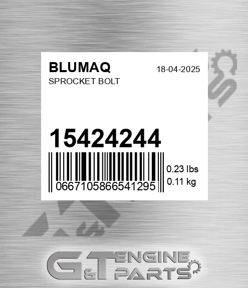 15424244 Sprocket Bolt for BLUMAQ