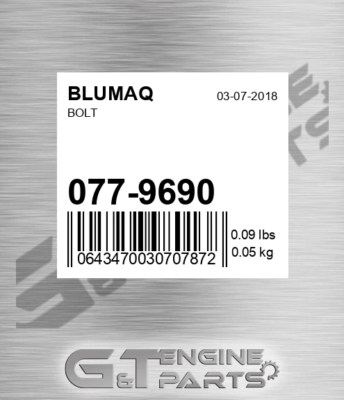 077-9690 Bolt for BLUMAQ