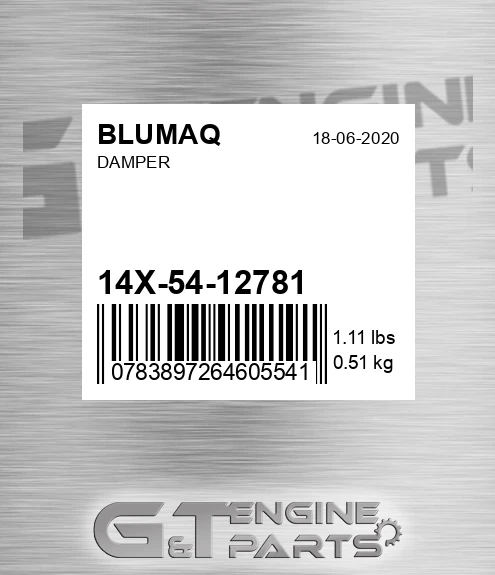 14X-54-12781 Damper for BLUMAQ