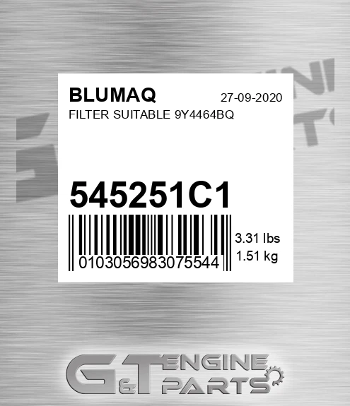 545251C1 Filter Suitable 9y4464bq