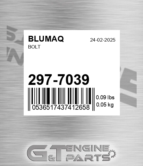 297-7039 Bolt for BLUMAQ