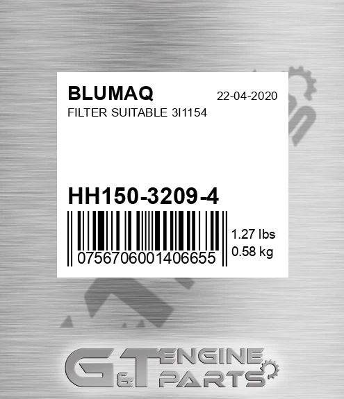 HH150-3209-4 Filter Suitable 3i1154 for BLUMAQ