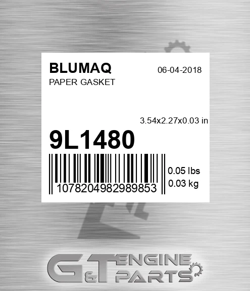 9L-1480 Paper Gasket for BLUMAQ