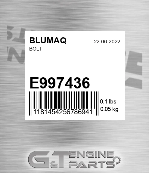 E997436 Bolt for BLUMAQ