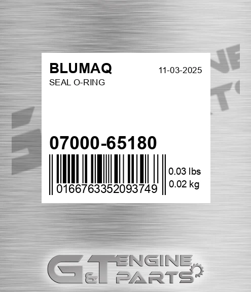 07000-65180 Seal O-ring for BLUMAQ