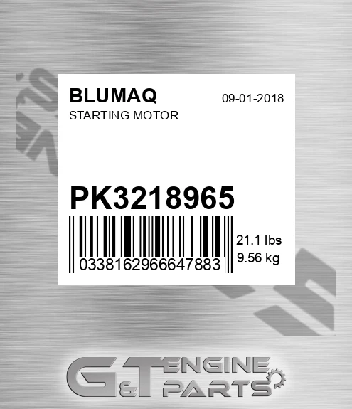 PK3218965 Starting Motor for BLUMAQ