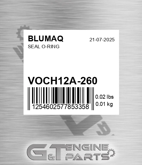 VOCH12A-260 Seal O-ring for BLUMAQ