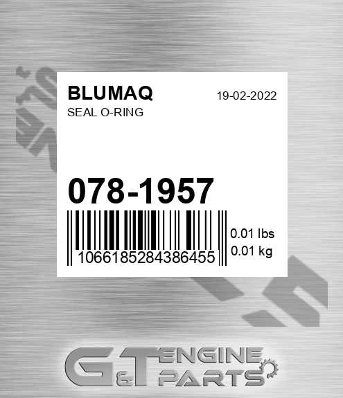 078-1957 Seal O-ring for BLUMAQ