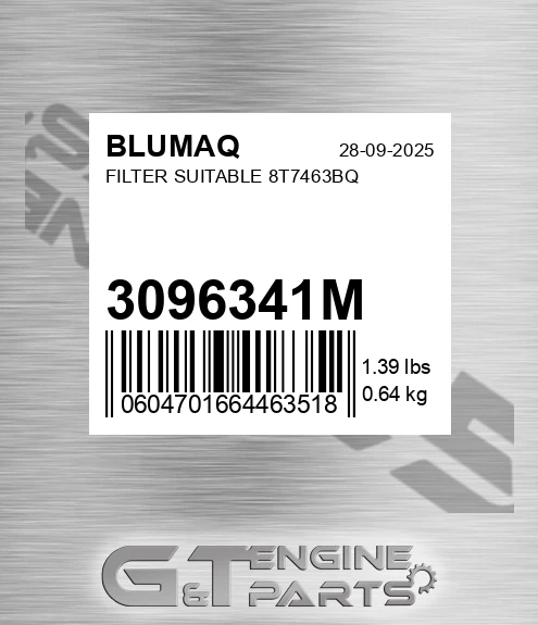 3096341M Filter Suitable 8t7463bq for BLUMAQ