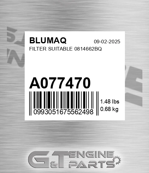 A077470 BLUMAQ Filter Suitable 0814662bq