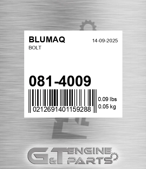 081-4009 Bolt for BLUMAQ