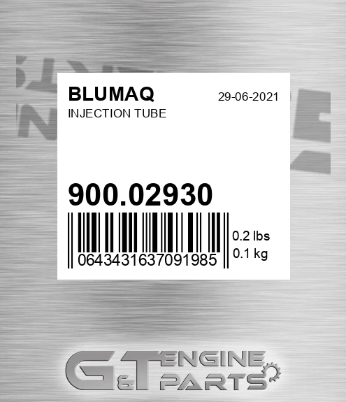 900.02930 Injection Tube for BLUMAQ