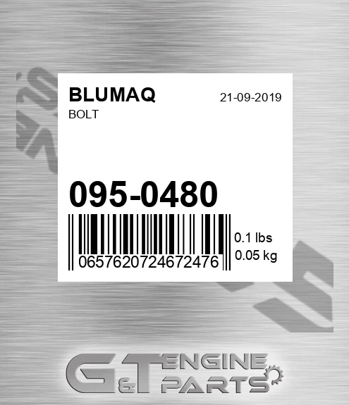 095-0480 Bolt for BLUMAQ