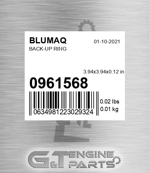 096-1568 Back-up Ring for BLUMAQ