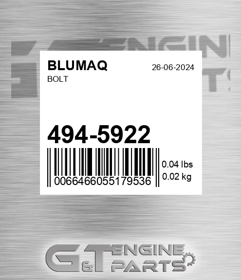 494-5922 Bolt for BLUMAQ