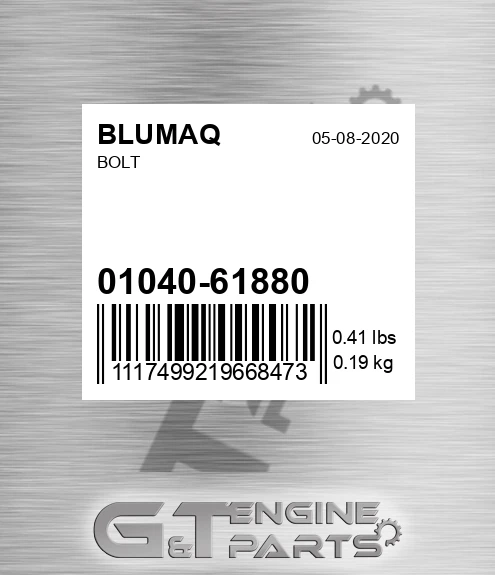 01040-61880 Bolt for BLUMAQ