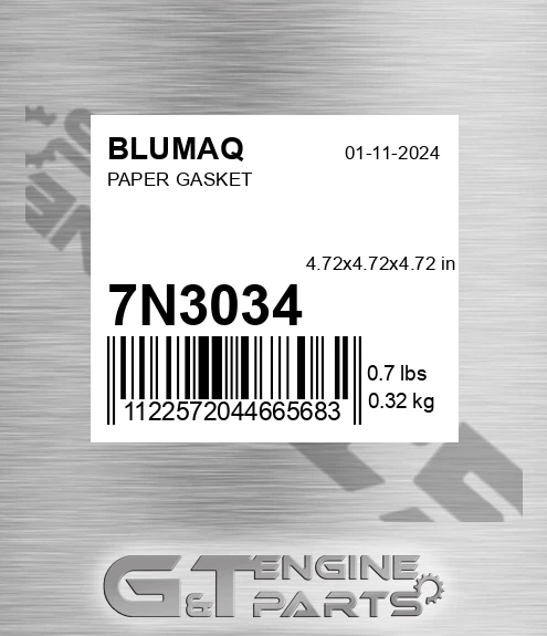 7N-3034 Paper Gasket for BLUMAQ