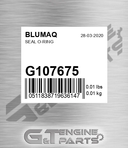 G107675 Seal O-ring