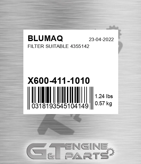 X600-411-1010 Filter Suitable 4355142 for BLUMAQ