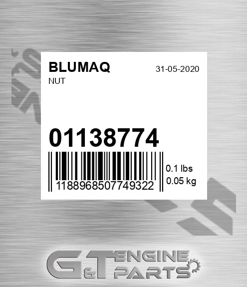 01138774 Nut for BLUMAQ
