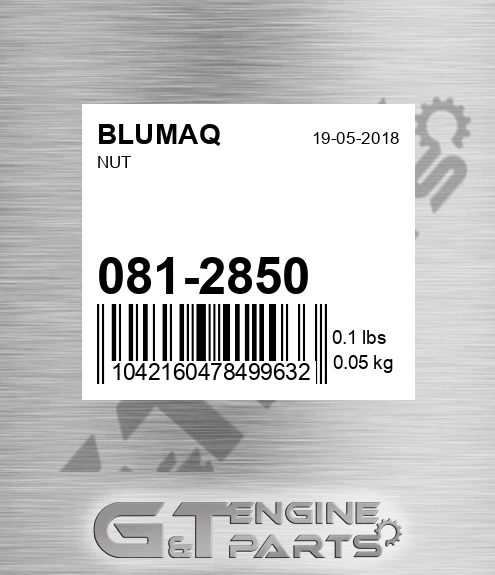 081-2850 Nut for BLUMAQ