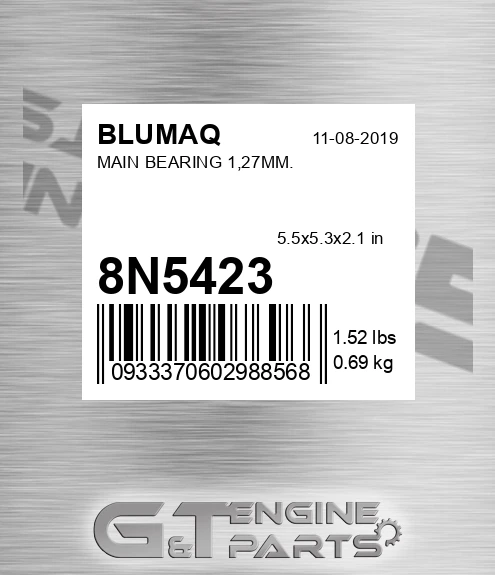 8N-5423 Main Bearing 1,27mm. for BLUMAQ