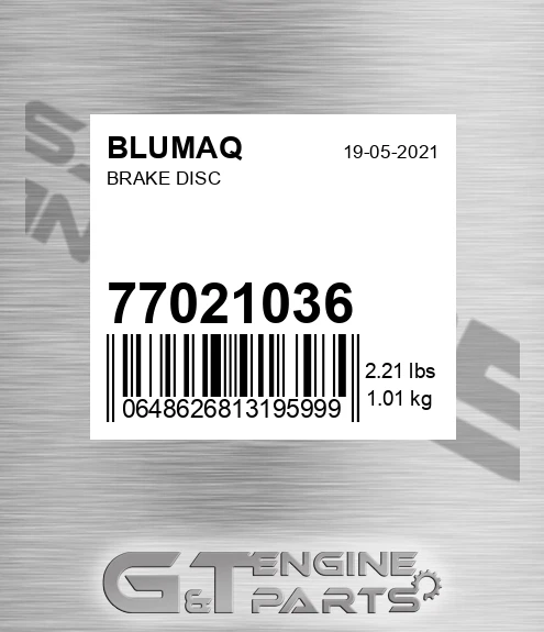 77021036 Brake Disc for BLUMAQ