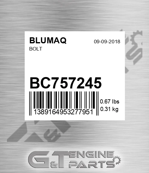 BC75724-5 Bolt for BLUMAQ