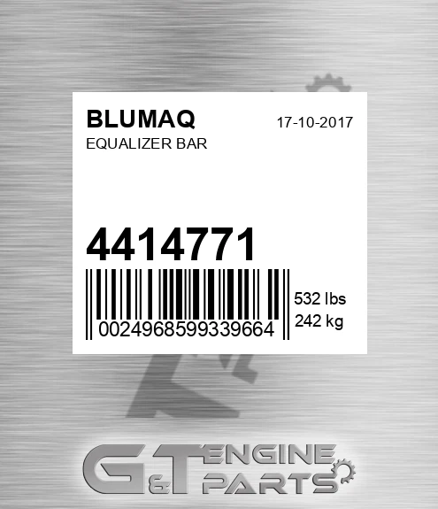 441-4771 Equalizer Bar for BLUMAQ