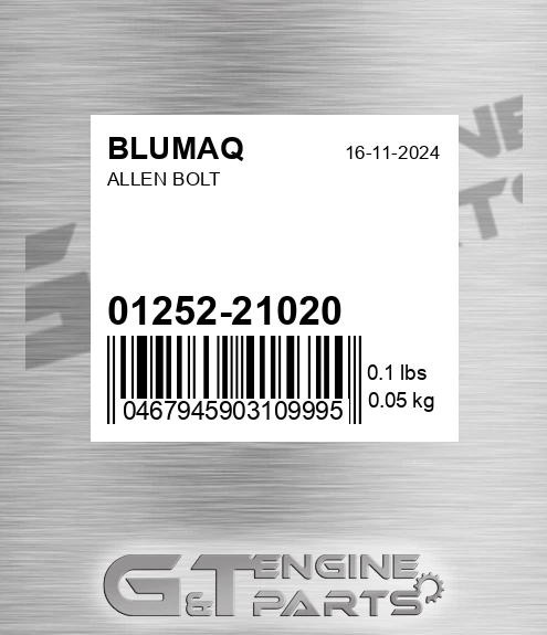 01252-21020 Allen Bolt for BLUMAQ