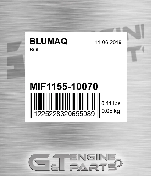 MIF1155-10070 Bolt for BLUMAQ