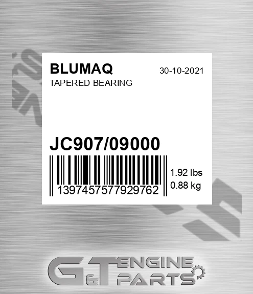 JC907/09000 Tapered Bearing for BLUMAQ