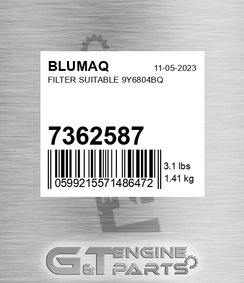 7362587 Filter Suitable 9y6804bq for BLUMAQ