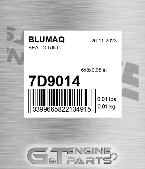 7D-9014 Seal O-ring for BLUMAQ