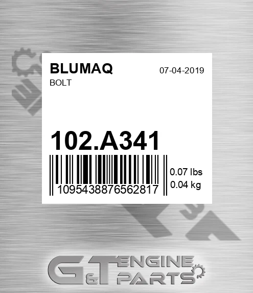 102.A341 Bolt for BLUMAQ