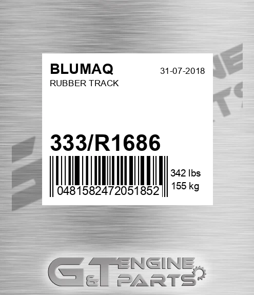333/R1686 Rubber Track for BLUMAQ