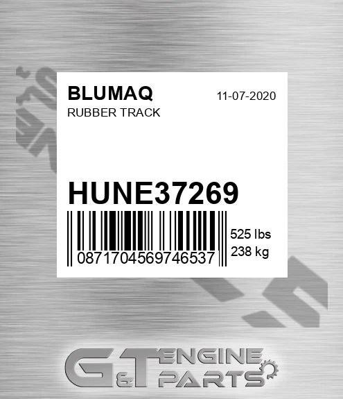HUNE37269 Rubber Track for BLUMAQ