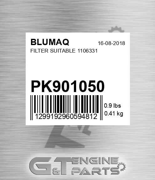 PK901050 Filter Suitable 1106331 for BLUMAQ