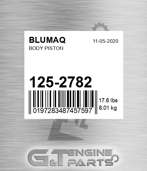 125-2782 Body Piston for BLUMAQ