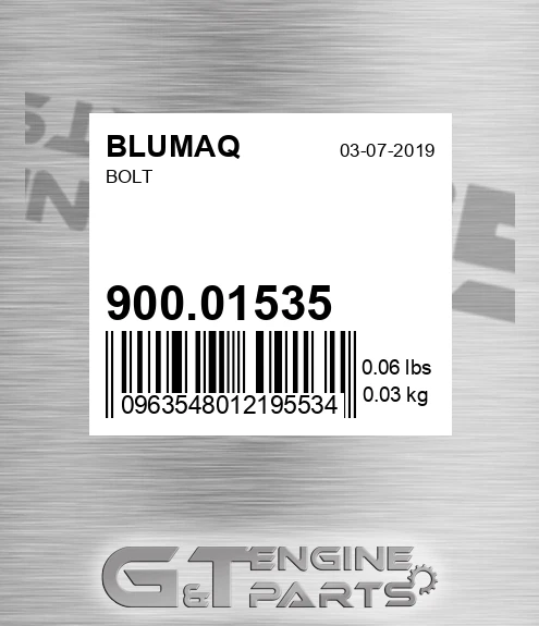 900.01535 Bolt for BLUMAQ